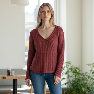 Pedro del Hierro silk blend burgundy sweater size Medium